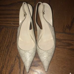 Classic Gucci Beige Slingbacks